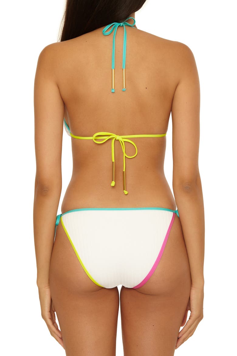 Maori Triangle Bikini Top, Alternate, color, WHITE/ MULTI