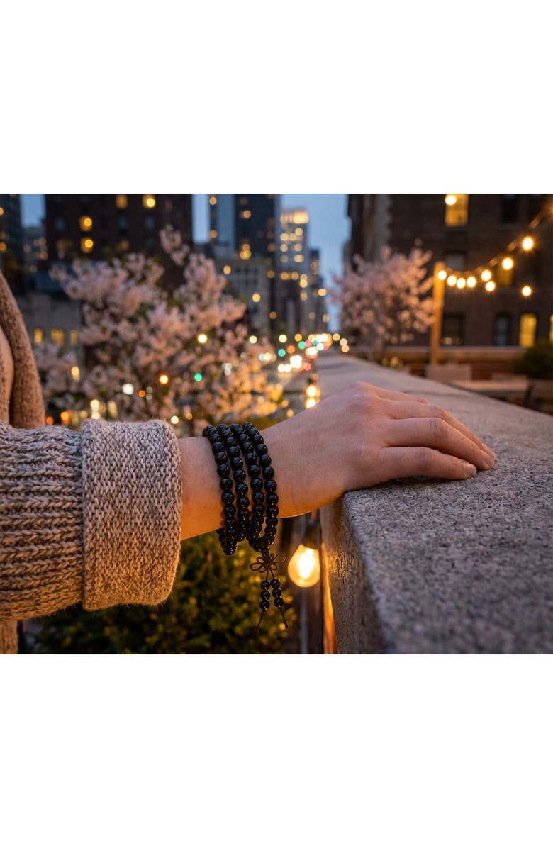 BLING JEWELRY Set of 3 Onyx Bead Stretch Bracelets, Alternate, color,