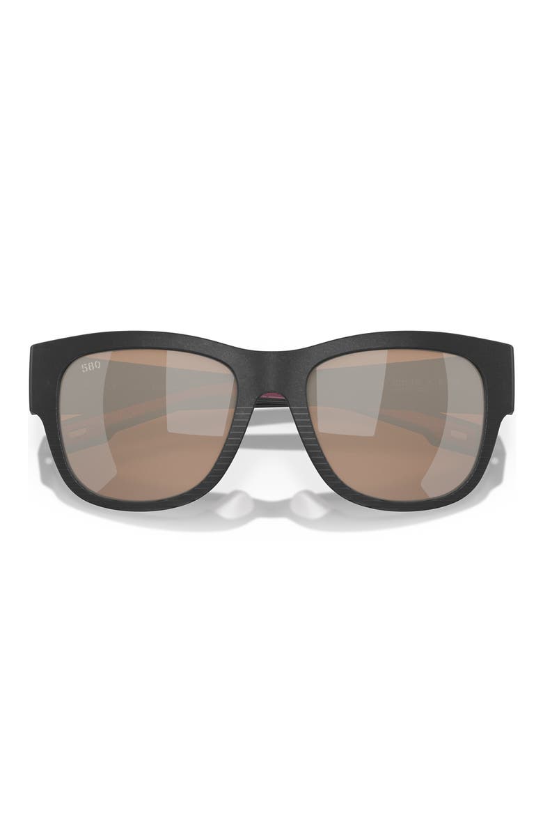 Caleta 55mm Polarized Mirrored Sunglasses, Alternate, color, NET BLACK / COPPER SILVER 580G