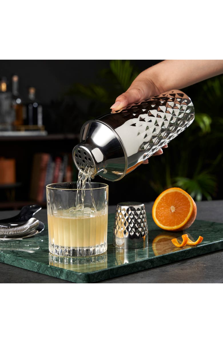 Viski Irving Faceted Cocktail Shaker in Stainless Steel, Alternate, color, Silver