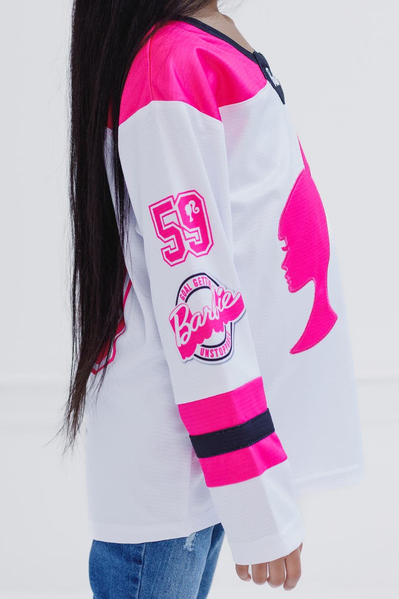 Long Sleeve T-Shirt, Alternate, color, Barbie Pink White