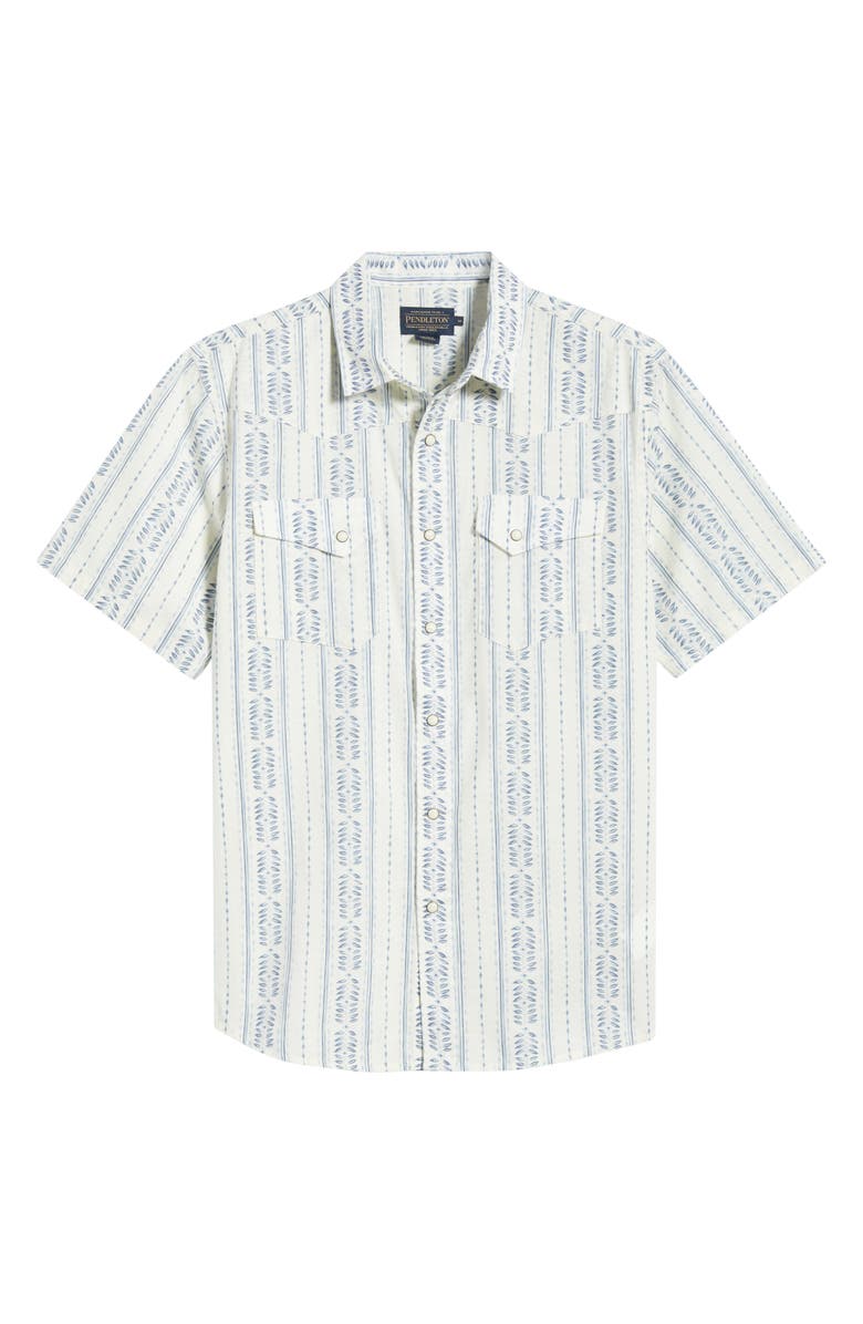 Pendleton Laramie Short Sleeve Snap-Up Western Shirt, Alternate, color, Laurel Grove Stripe