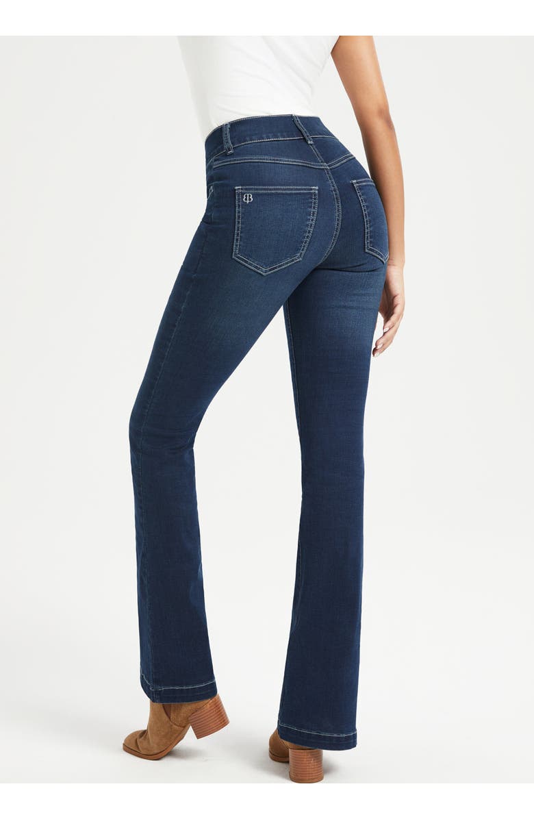 Betabrand Signature Mid Rise Stretch Denim Flare Leg Jeans, Alternate, color, Roma Wash