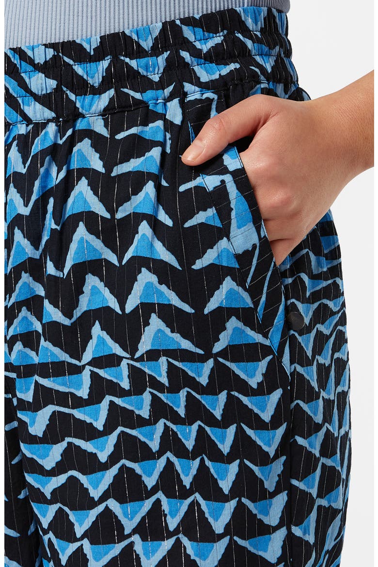 Metallic Stripe Print Cotton Blend Pull-On Pants, Alternate, color, HOUSE OF MIRRORS BLUE