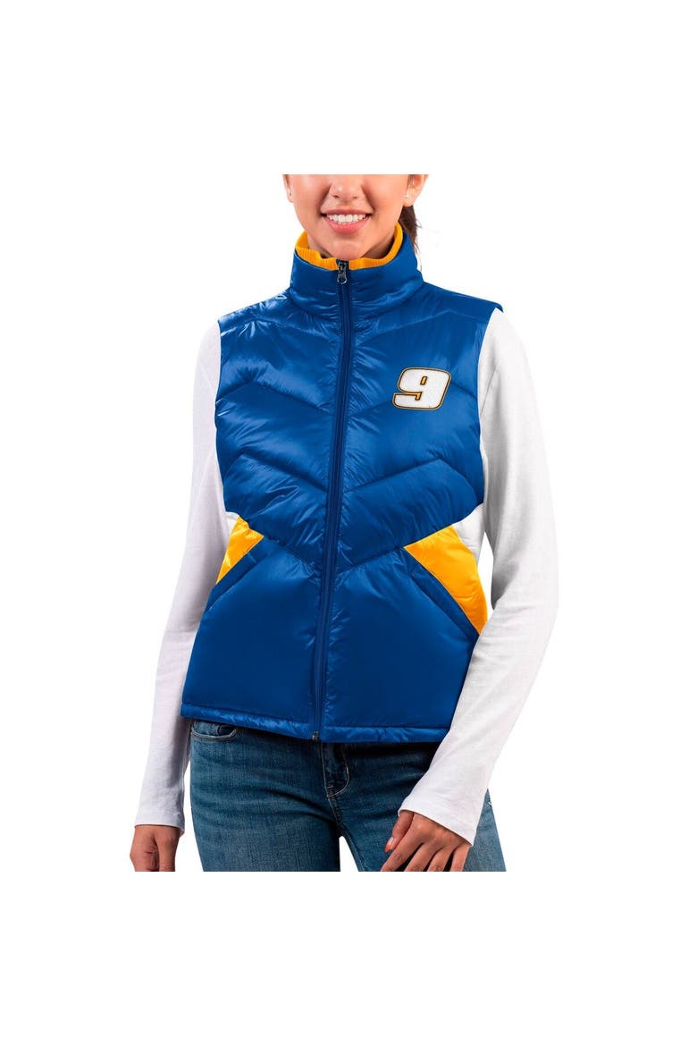 Women's G-III 4Her by Carl Banks Royal Chase Elliott Versatile Full-Zip Puffer Vest, Main, color, Royal