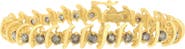 Haus of Brilliance 14K Yellow Gold Round-Cut Diamond 'S' Bracelet