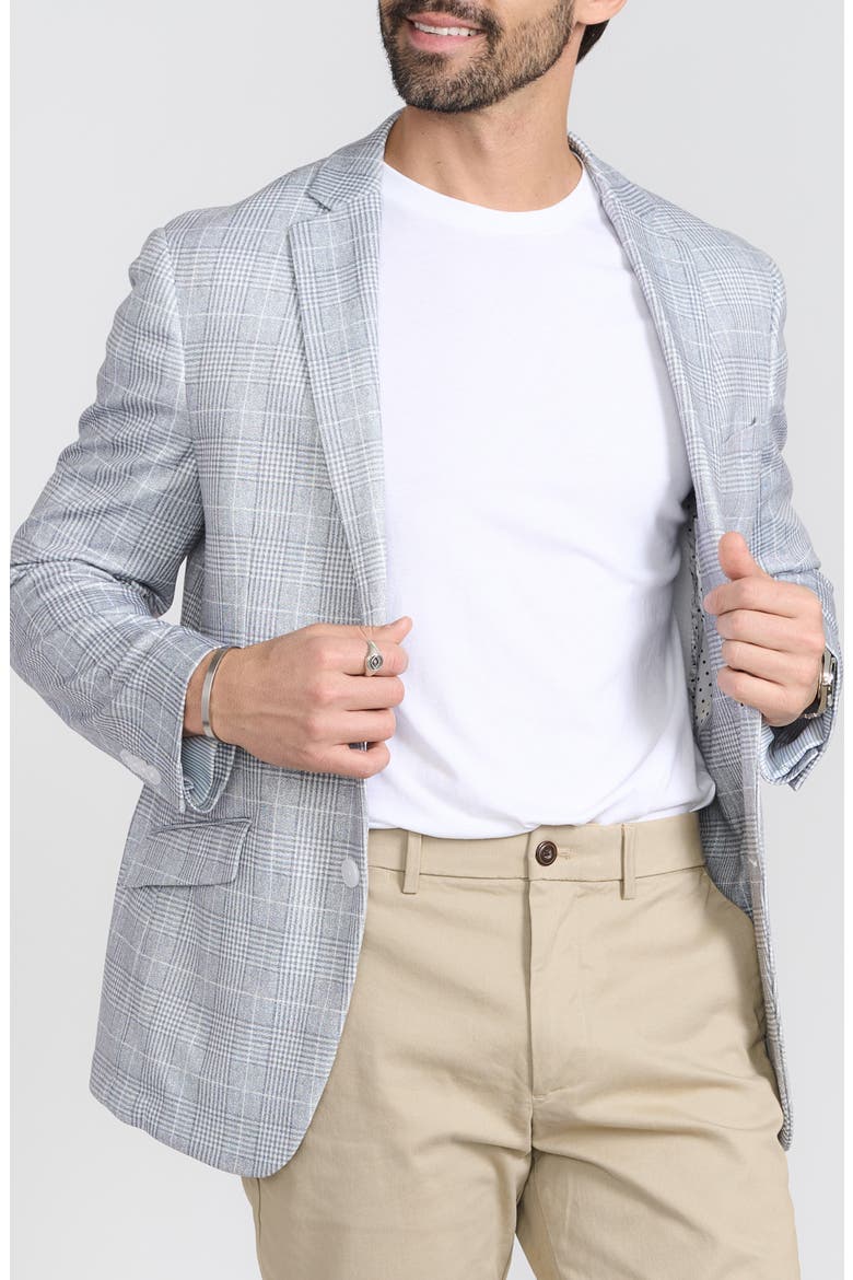 Gray Plaid Blazer, Alternate, color, GREY
