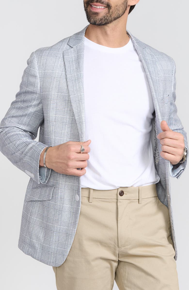 SAVILE ROW CO Gray Plaid Blazer, Alternate, color, Grey