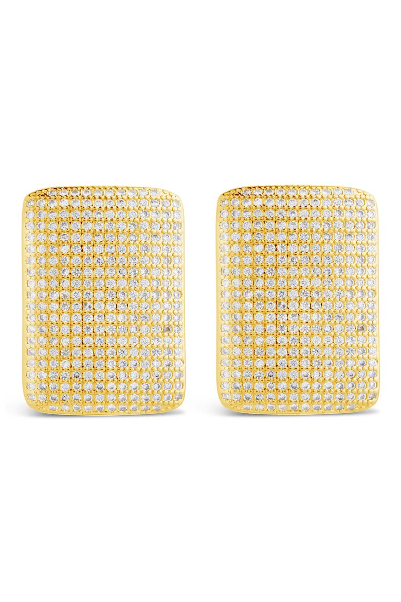 Beignet Cubic Zirconia Stud Earrings, Alternate, color, GOLD