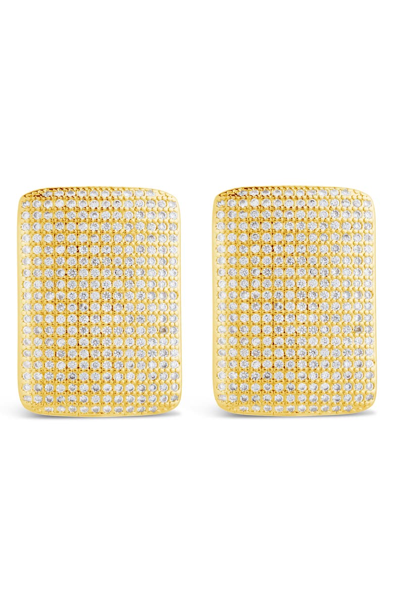 Sterling Forever Beignet Cubic Zirconia Stud Earrings, Alternate, color, Gold