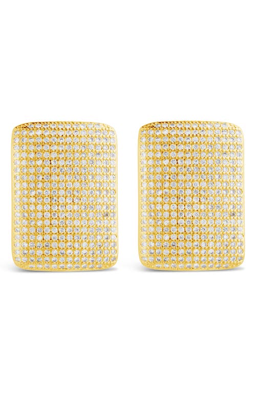 Sterling Forever Beignet Cubic Zirconia Stud Earrings In Gold