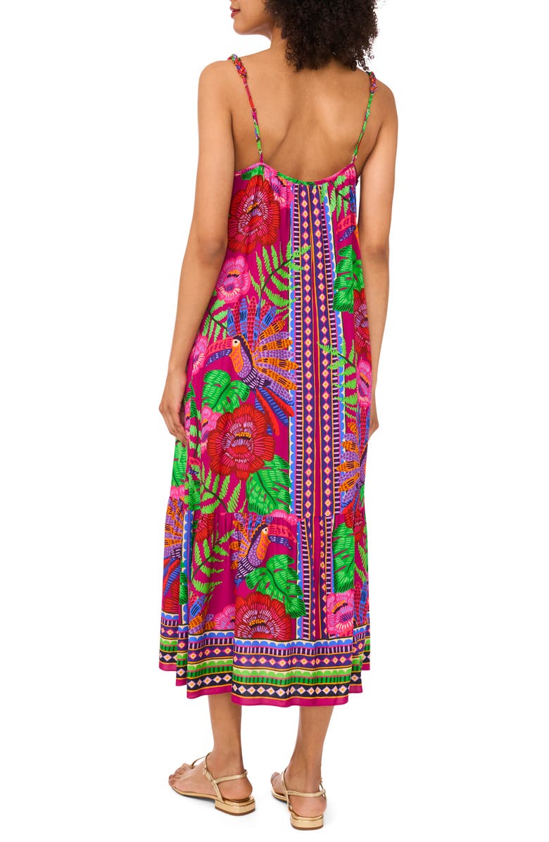 Vince Camuto Braid Trim Maxi Dress, Alternate, color, Fuchsia Pink