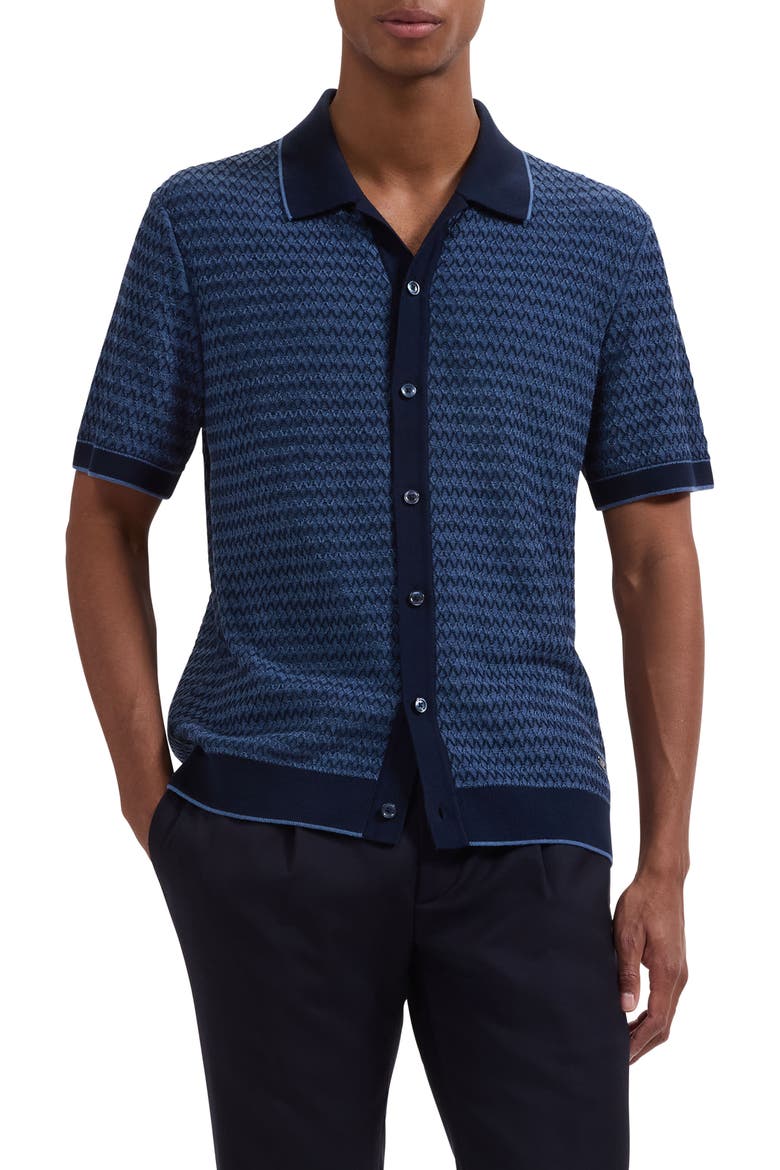 Short Sleeve Cardigan, Main, color, NAVY