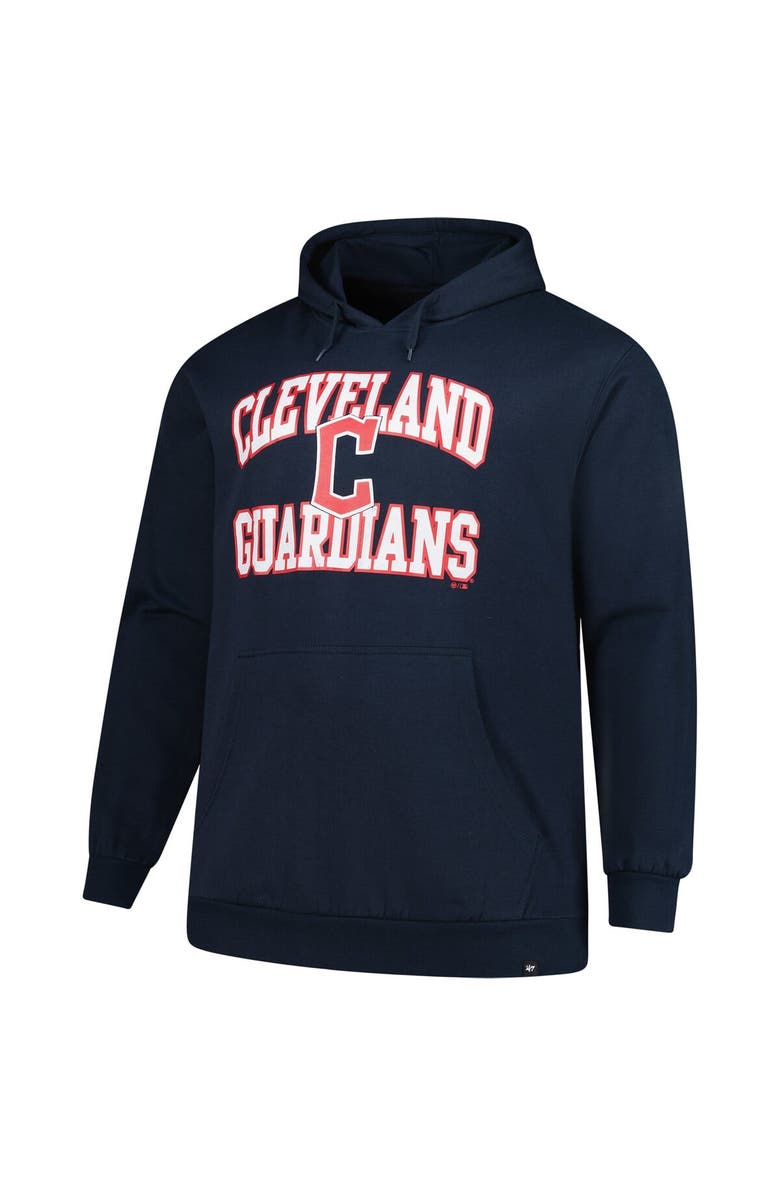 '47 Men's '47  Navy Cleveland Guardians Big & Tall Velocity Fleece Pullover Hoodie, Alternate, color, Navy