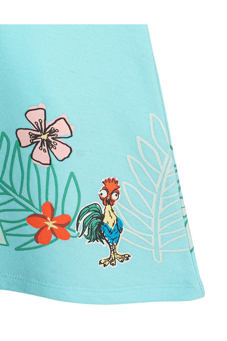 Moana Short Sleeve Skater Dress, Alternate, color, Moana Light Aqua
