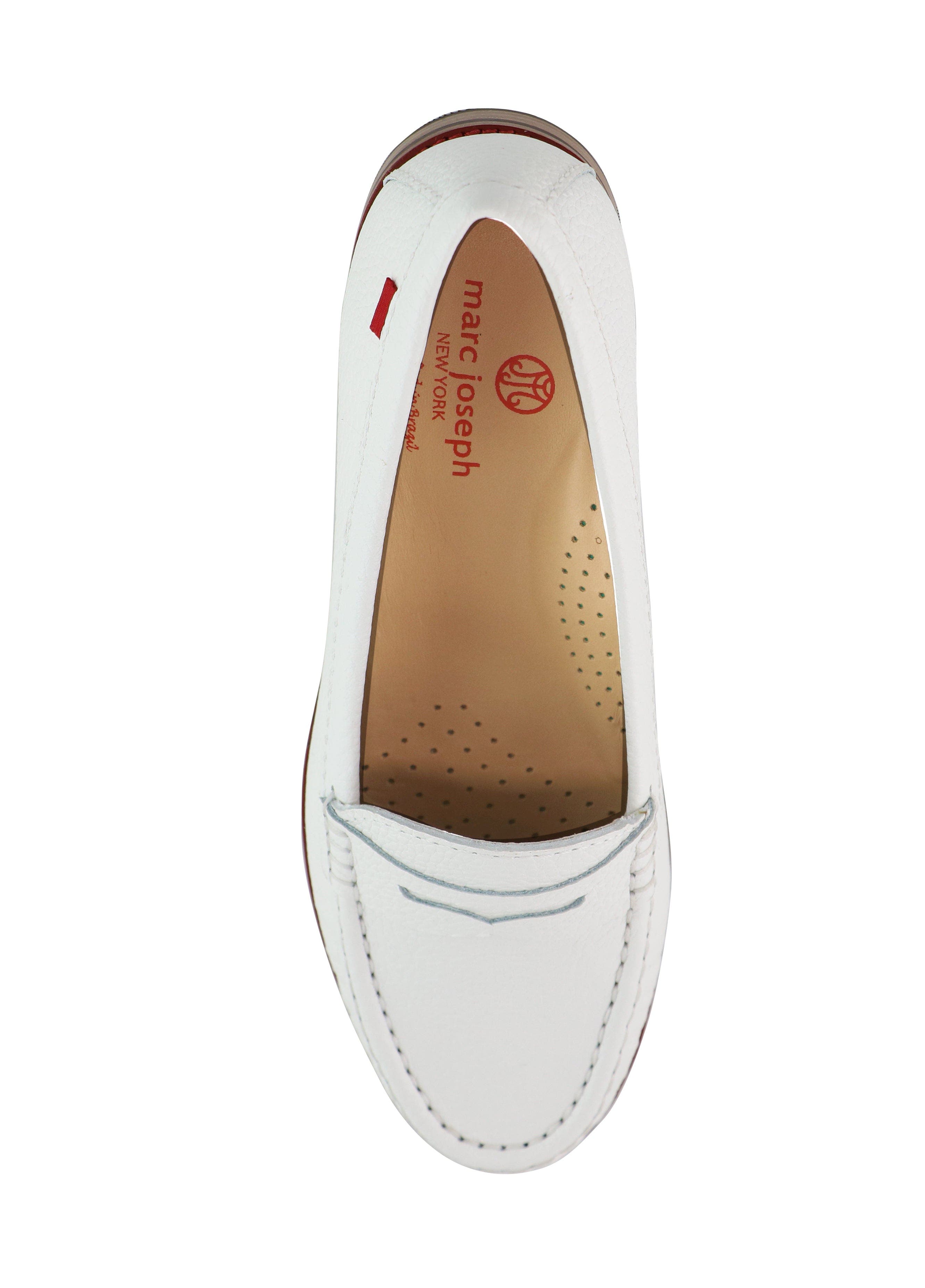East Village Patent Leather Penny Loafer, Alternate, color, White Pearlized Grainy
