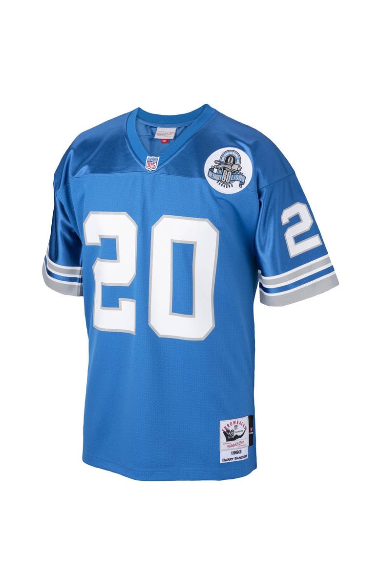Mitchell & Ness Men's Mitchell & Ness Barry Sanders Blue Detroit Lions 1993 Authentic Throwback Retired Player Jersey, Alternate, color,