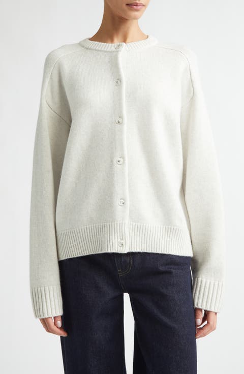 Aidar Crop Wool 
Cashmere Crewneck Cardigan