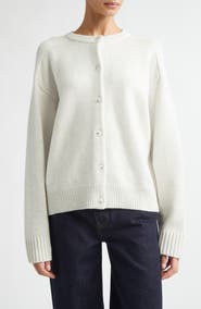 LOULOU DE SAISON Aidar Crop Wool & Cashmere Crewneck Cardigan