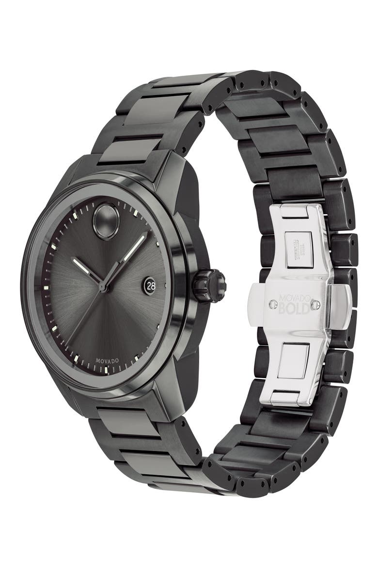 Bold Verso Bracelet Watch, 42mm, Alternate, color, GRAY DIAL