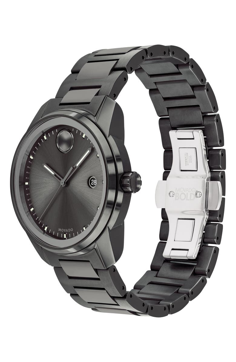 Movado Bold Verso Bracelet Watch, 42mm, Alternate, color, Gray Dial