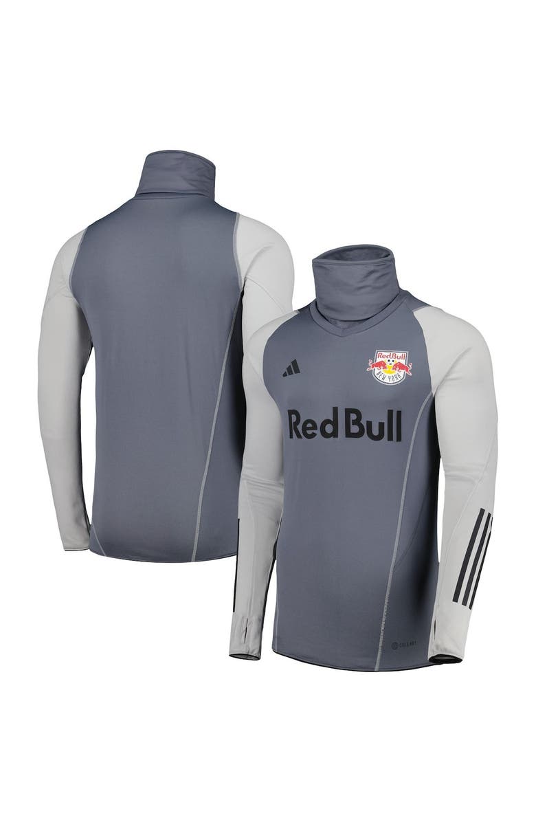 adidas Men's adidas Gray New York Red Bulls Warm Raglan COLD.RDY Top, Main, color, Gray