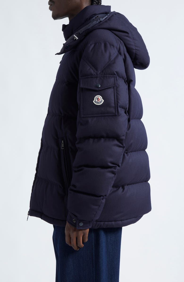 Moncler Montgenevre Virgin Wool Down Puffer Jacket, Alternate, color, Navy