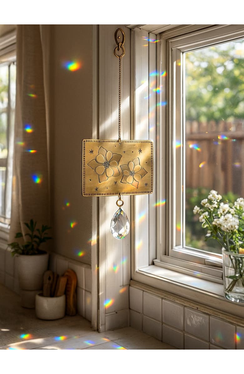 Matr Boomie Colorado State Blue Columbine Engraved Suncatcher, Alternate, color, Brass