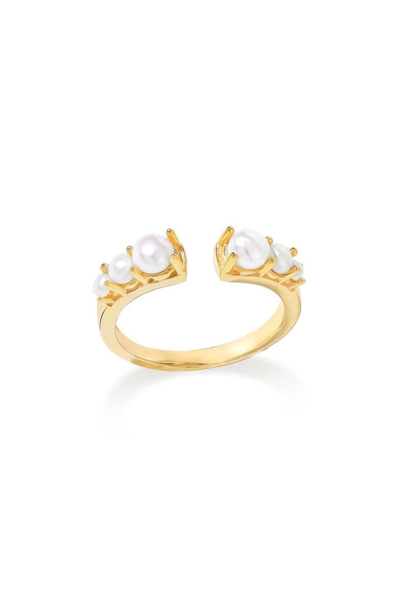 Cultured Pearl Split Shank Ring, Alternate, color, WHITE