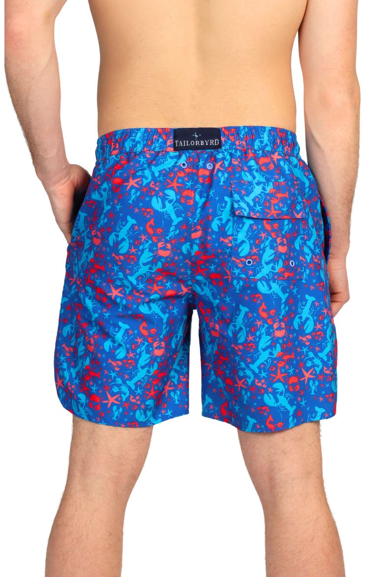 Lobster Print Swim Trunks, Alternate, color, MULTI