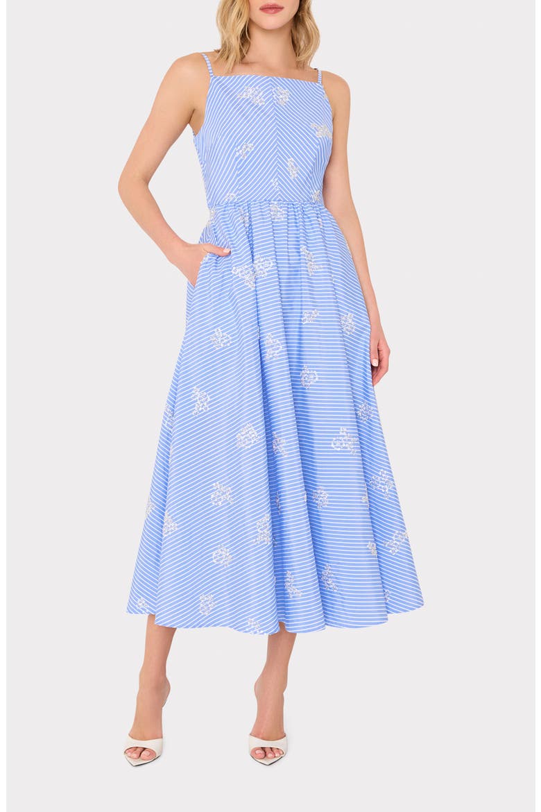 Emily Beaded A-Line Dress, Main, color, BLUE/ WHITE