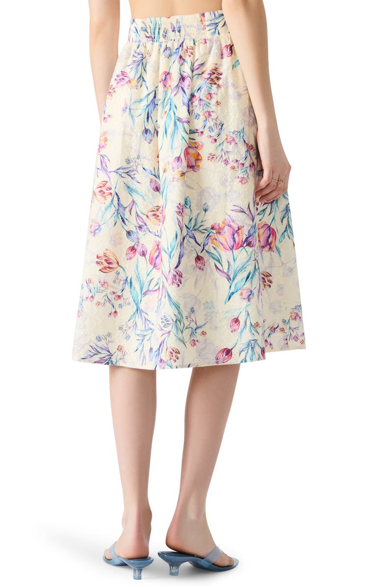 Steve Madden Carlynn Floral Eyelet Cotton Skirt, Alternate, color,