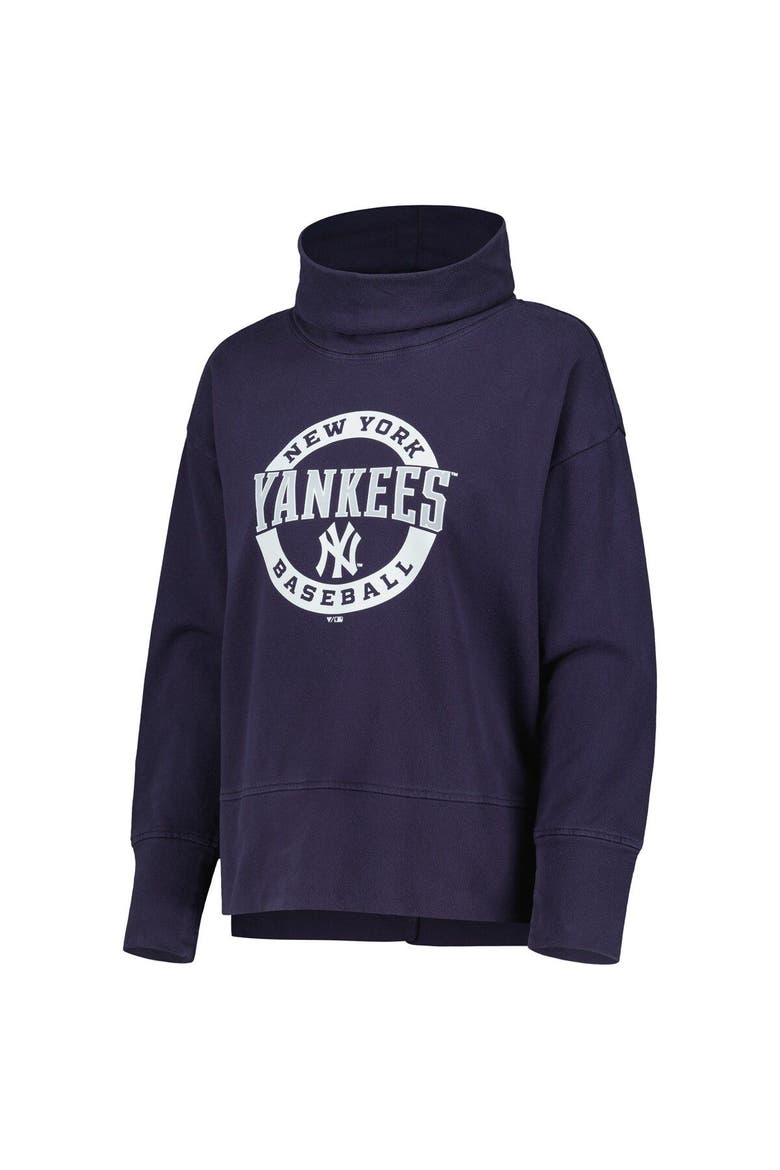 Women's Levelwear Navy New York Yankees Sunset Farm Team Pullover Sweatshirt, Alternate, color, Navy