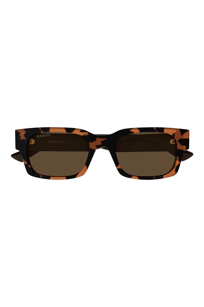 52mm Rectangular Sunglasses, Main, color, HAVANA
