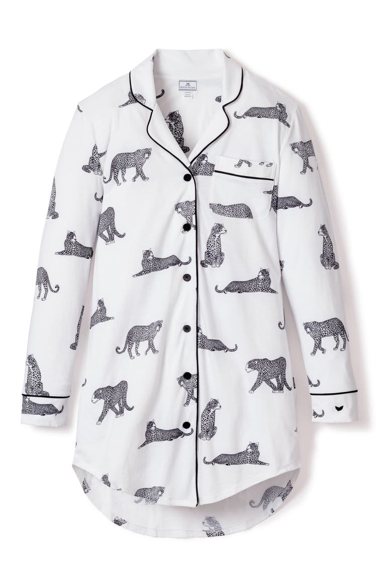 Panther Print Nightshirt, Alternate, color, WHITE