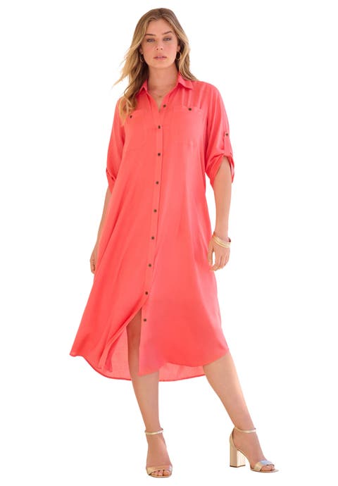 Collared Button Front Dress