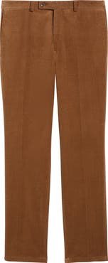 Jack Victor Palmer Brown Flat Front Cotton Stretch Corduroy Pants
