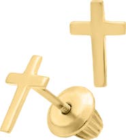 Mignonette 14k Gold Cross Stud Earrings