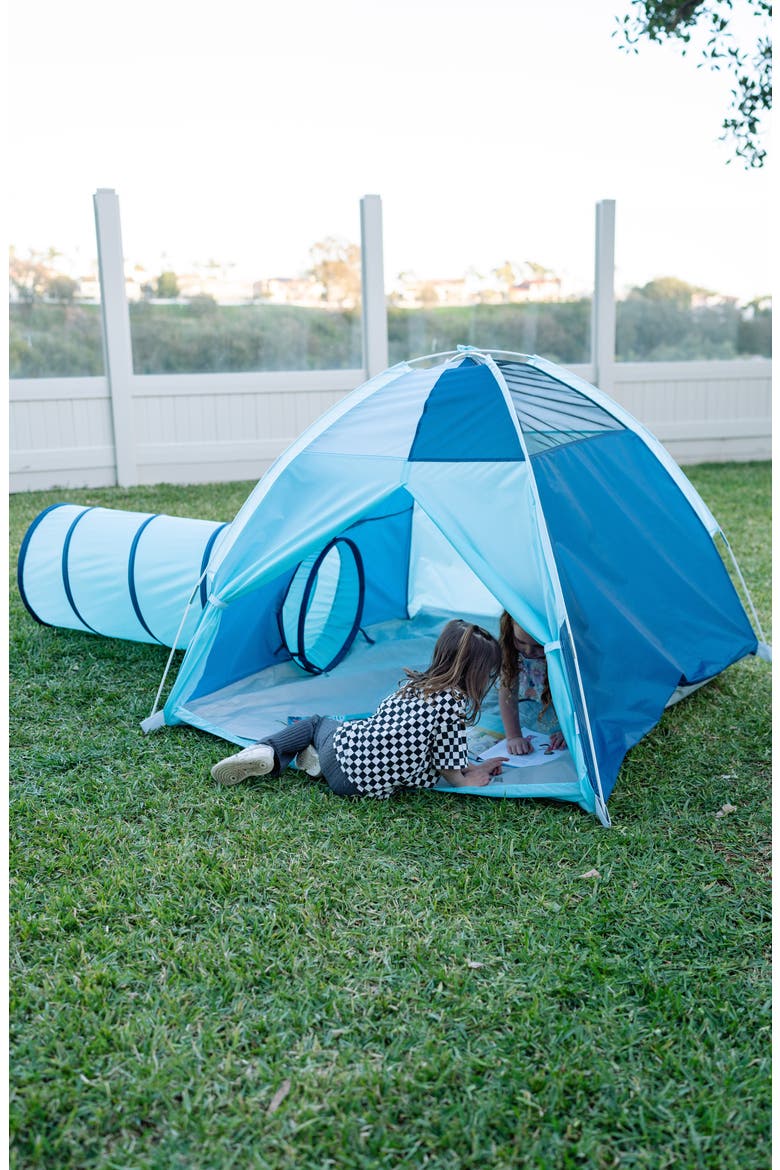Cool Blue Play Tent with Tunnel, Alternate, color, BLUE