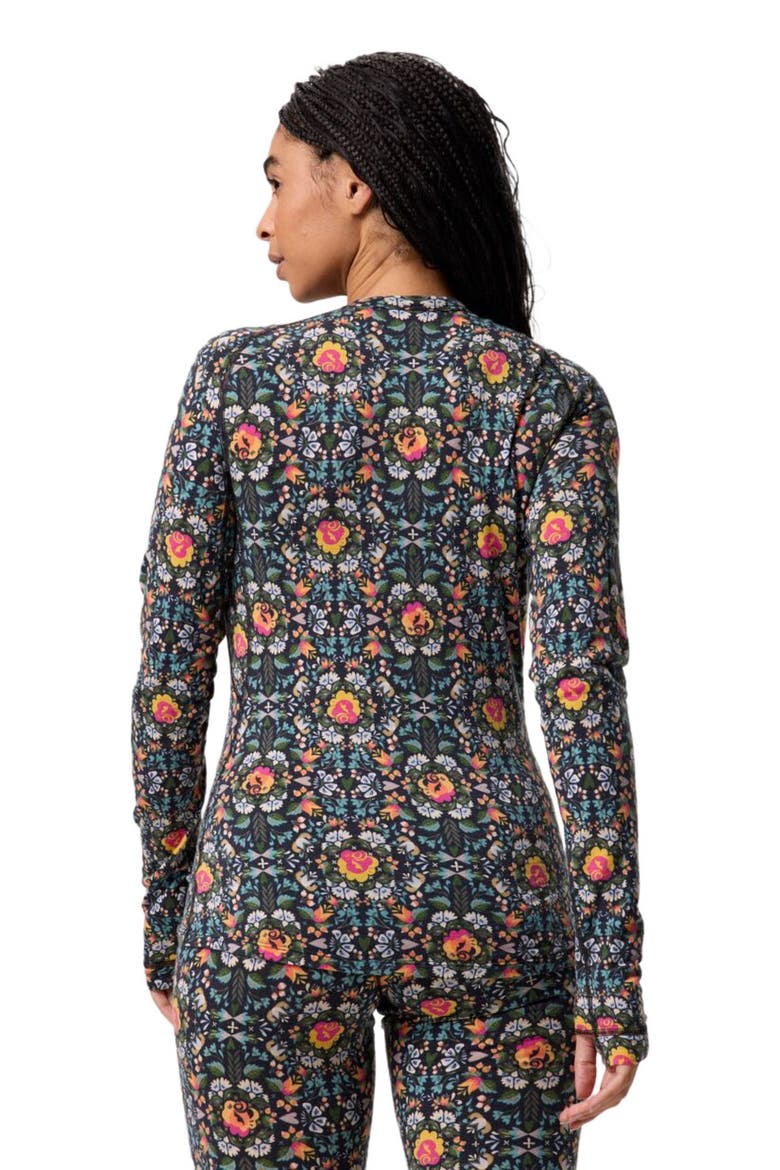 Cedars Rws Merino Lt-Wt Baselayer Crew Top - Women's, Alternate, color, Tyrol Floral Print