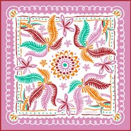 Jessie Zhao New York Dancing Palms Double Sided Silk Scarf