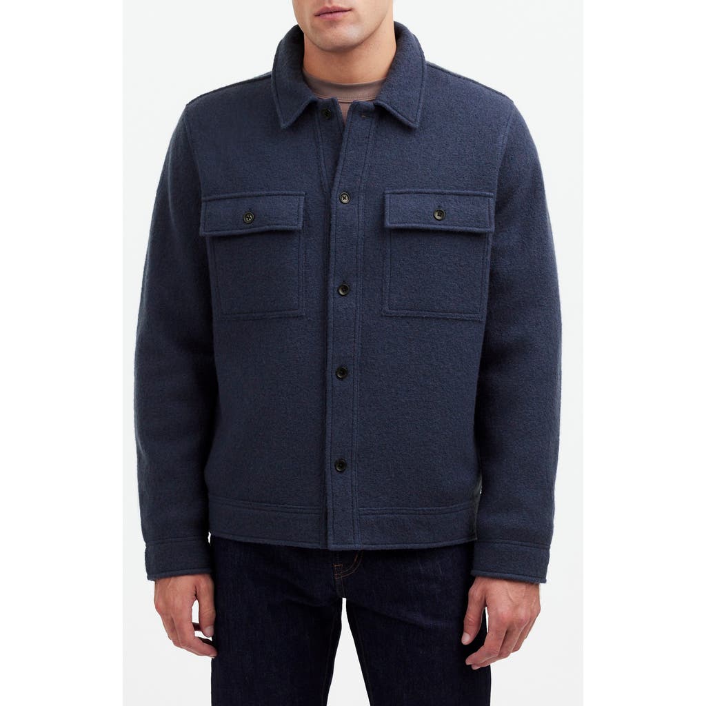 Madewell Boiled Wool Shirt-jacket In Blue