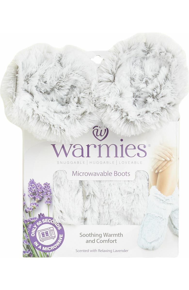 Warmies Marshmallow Plush Booties, Alternate, color, Marshmallow Gray