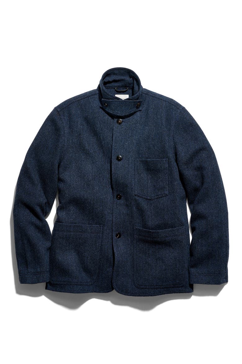 Wool Herringbone Chore Coat, Alternate, color, NAVY