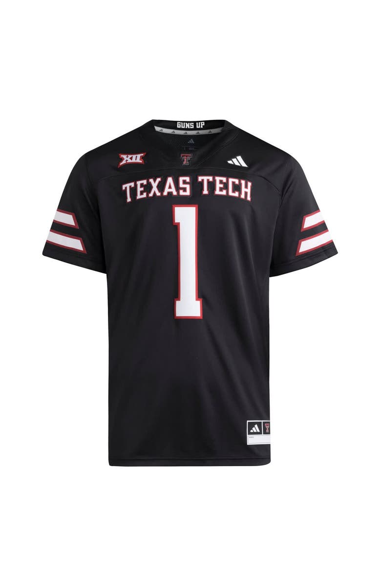 adidas Men's adidas #1 Black Texas Tech Red Raiders Premier Jersey, Alternate, color, Black