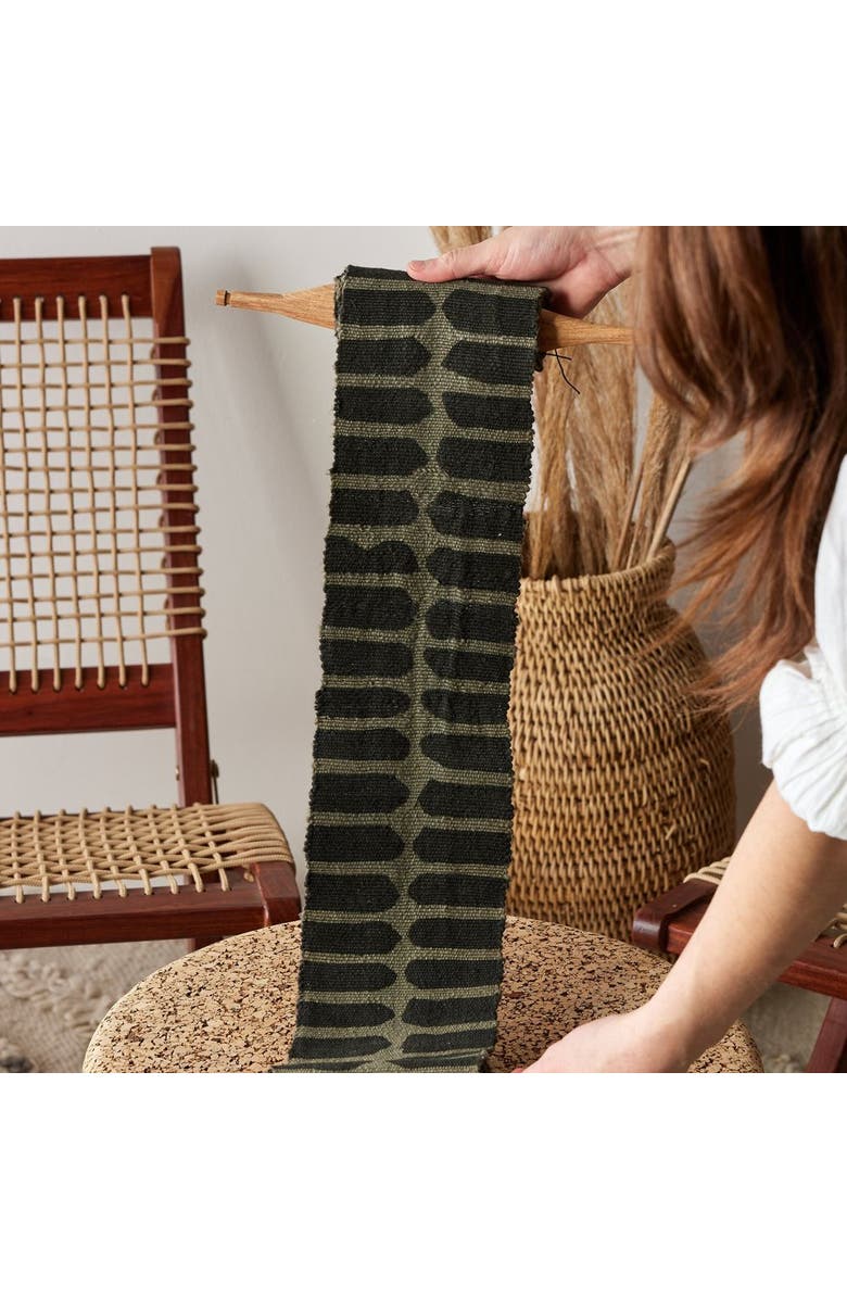 kanju Interiors Flexibility Bogolan Wall Art in Black with Grey Lines - Medium, Main, color, Black