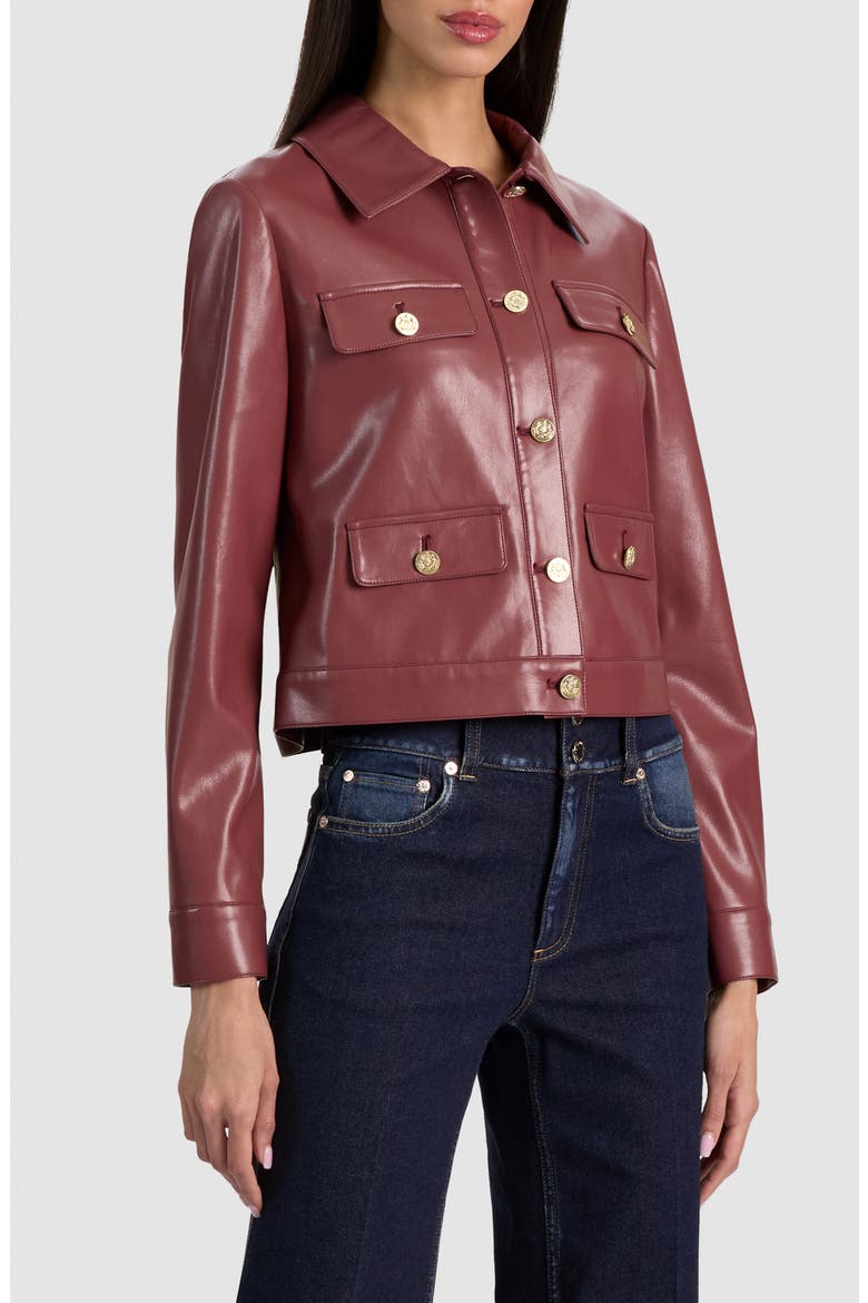 Alex Faux Leather Jacket, Alternate, color, COGNAC