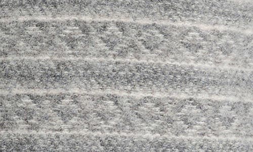 Shop Vince Fair Isle V-neck Cashmere Sweater In Med Heather Grey Combo