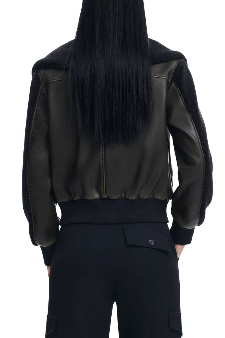 Florencia Faux Shearling Jacket, Alternate, color, BLACK