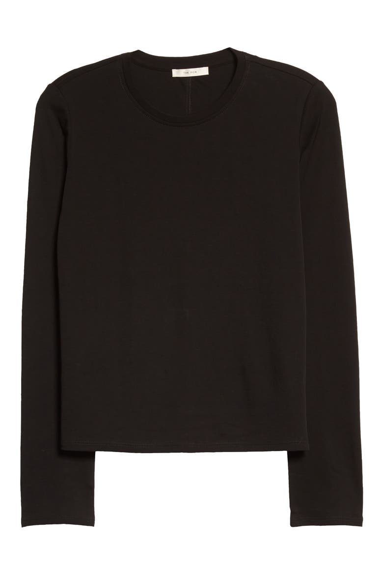 Sherman Long Sleeve Cotton Jersey Top, Main, color, BLACK